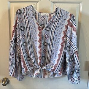 Lavender Field Bohemian V-Neck Women's Top